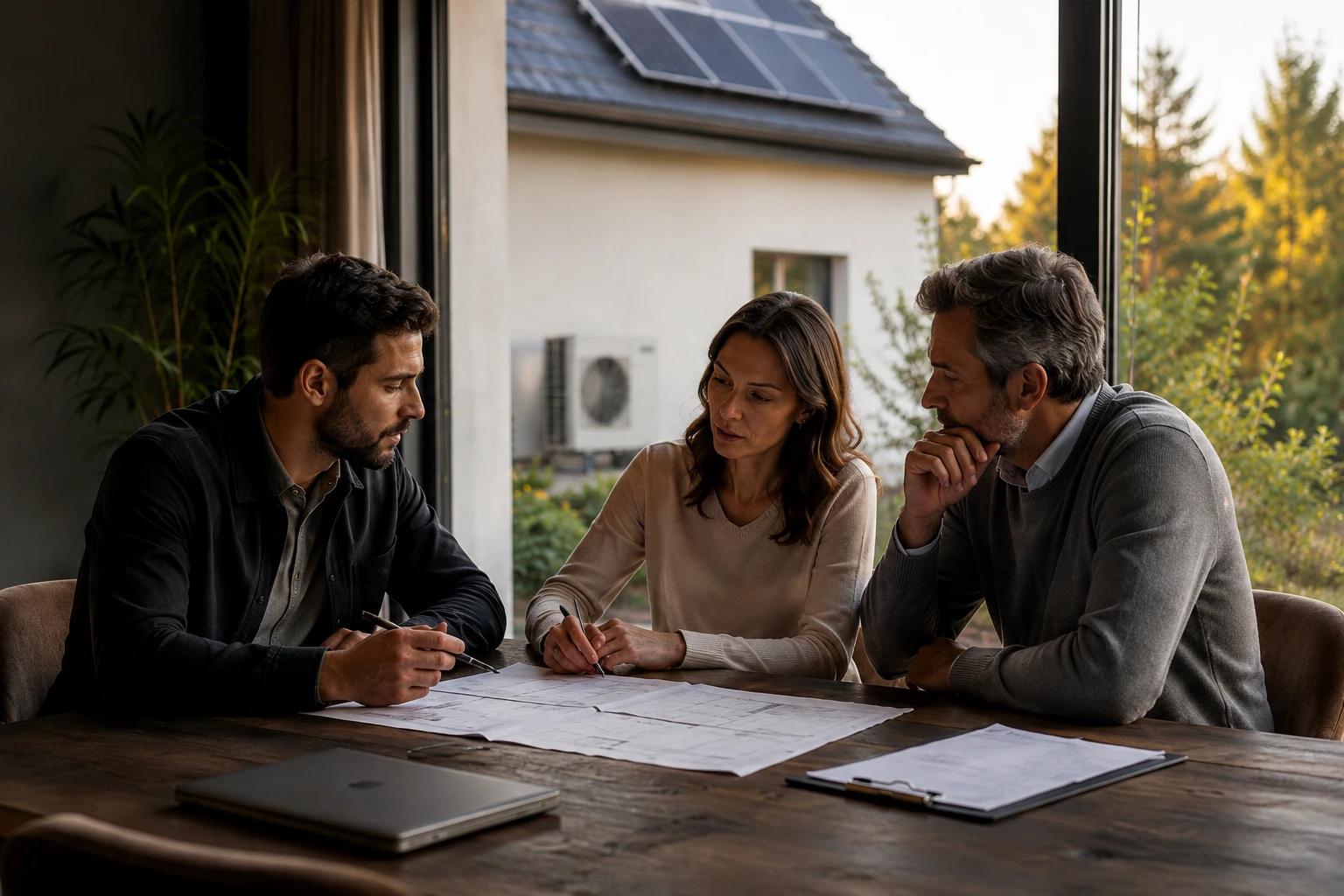 Team reviewing product on screen