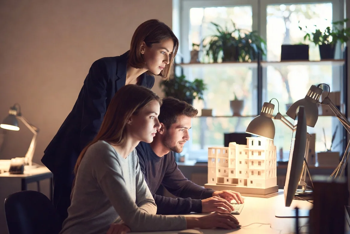 Flowbase product team reviewing screen